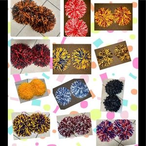 Set of 6” Cheerleader Cheer Ball Pom Poms Halloween Costume… U Choose Color NEW